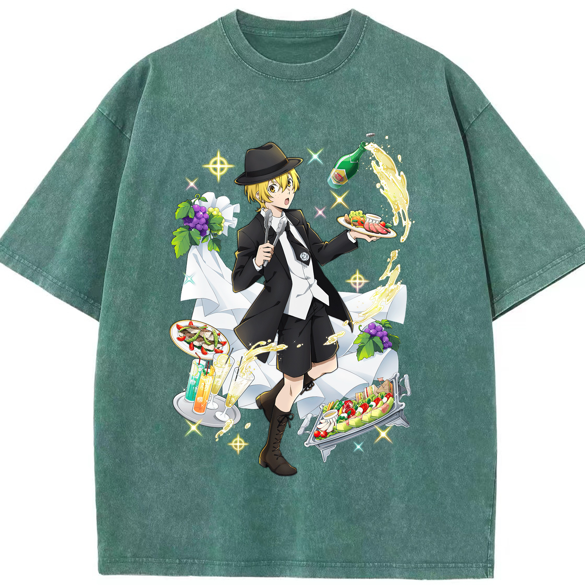 （画像用） 文豪ストレイドッグス Bungo Stray Dogs 綿100% ヴィンテージ風 半袖Tシャツ（フロントプリント）